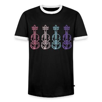 Ich bin Musiker Ich spiele die Geige - Männer Kontrast-T-Shirt - Schwarz/Weiß - Vorne - AI Model Female 172 light (172cm) & AI Model Male 178 light (178cm)