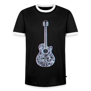 Musiker Gitarrist Mein Instrument ist die Gitarre - Männer Kontrast-T-Shirt - Schwarz/Weiß - Vorne - AI Model Female 172 light (172cm) & AI Model Male 178 light (178cm)