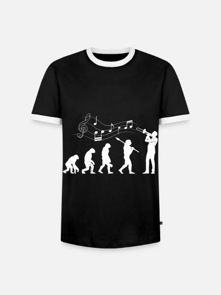 Evolution Trombone Je joue du Trombone - T-shirt contrasté Homme - noir/blanc