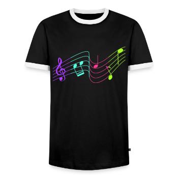 Musikliebhaber ich liebe Musik singen - Männer Kontrast-T-Shirt - Schwarz/Weiß - Vorne - AI Model Female 172 light (172cm) & AI Model Male 178 light (178cm)