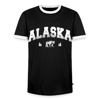 Alaska Geschenk Kinder Herren Damen USA Natur Eis - Männer Kontrast-T-Shirt - Schwarz/Weiß - Vorne - AI Model Female 172 light (172cm) & AI Model Male 178 light (178cm)