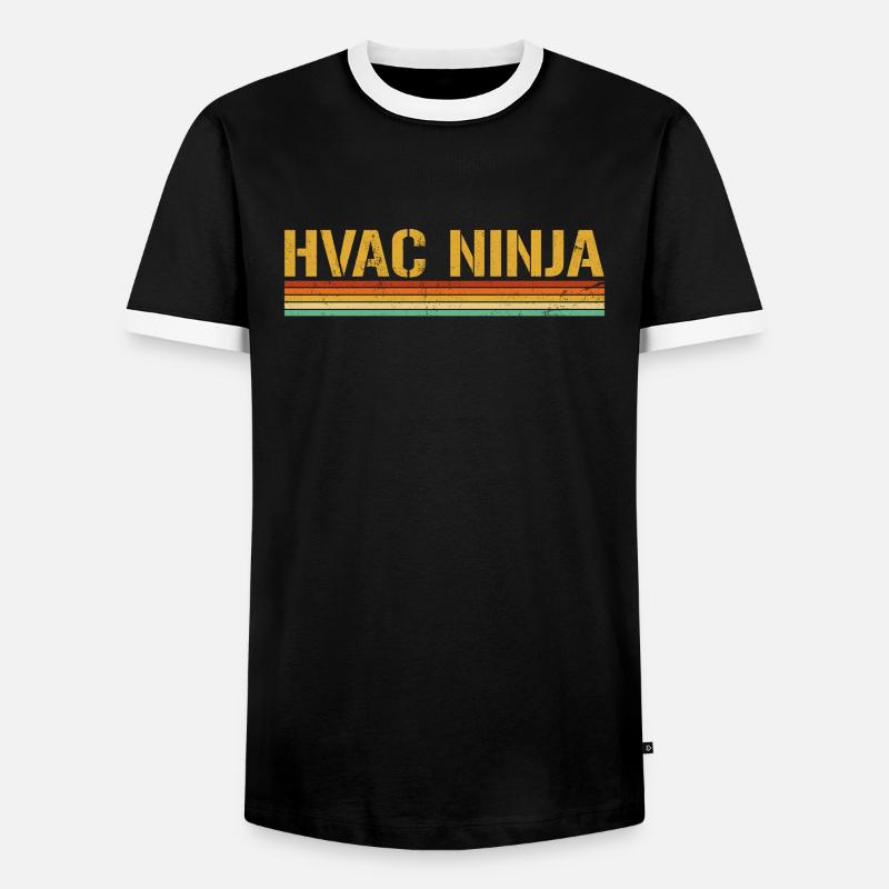 HVAC Ninja, Technician - Männer Kontrast-T-Shirt - Schwarz/Weiß