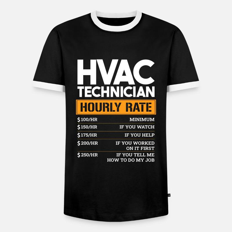HVAC Technician Hourly Rate - Männer Kontrast-T-Shirt - Schwarz/Weiß
