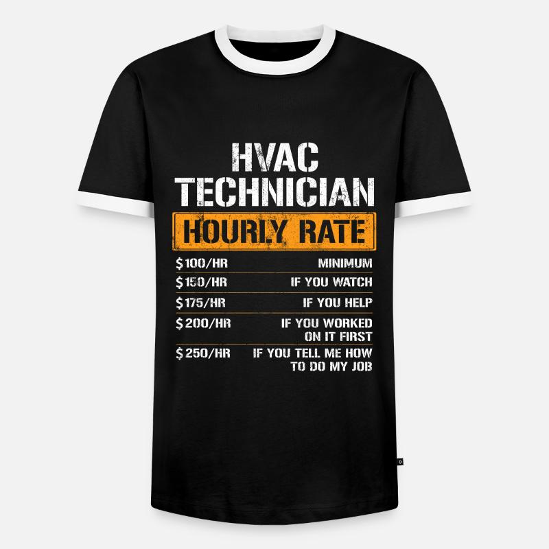 HVAC Technician Hourly Rate - Männer Kontrast-T-Shirt - Schwarz/Weiß