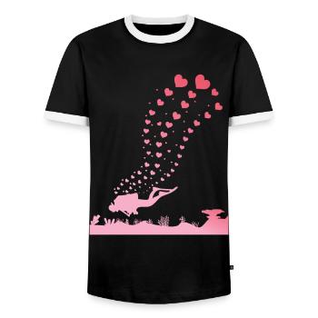 Diver Diving Gift, Holiday Egypt Gift - Men's Ringer Shirt - black/white - Front - AI Model Female 172 light (172cm) & AI Model Male 178 light (178cm)