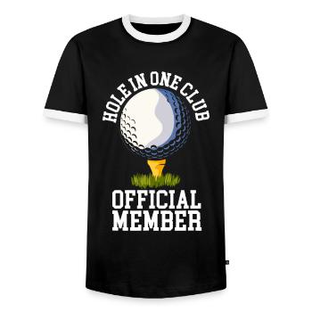 Hole in One Club Golf Club Golfer Hole In One - Männer Kontrast-T-Shirt - Schwarz/Weiß - Vorne - AI Model Female 172 light (172cm) & AI Model Male 178 light (178cm)