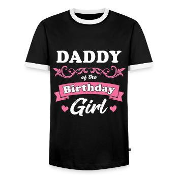 Papa der Geburtstagsfrau Hemd Papa Passend Birt - Männer Kontrast-T-Shirt - Schwarz/Weiß - Vorne - AI Model Female 172 light (172cm) & AI Model Male 178 light (178cm)