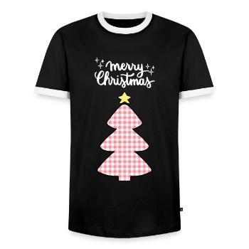 Merry Christmas Lustiges Weihnachtsshirt - Männer Kontrast-T-Shirt - Schwarz/Weiß - Vorne - AI Model Female 172 light (172cm) & AI Model Male 178 light (178cm)