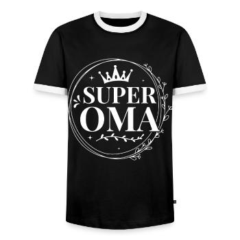 Super Nonna, niece grandson for best grandmother grandma - Men's Ringer Shirt - black/white - Front - AI Model Female 172 light (172cm) & AI Model Male 178 light (178cm)