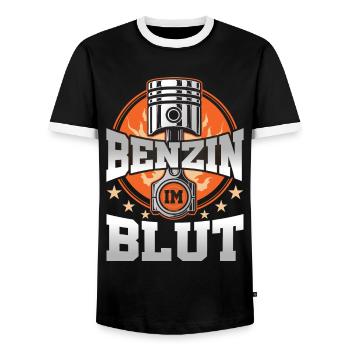Mécanicien automobile Tuning de voiture, Voiture de course, Technicien - T-shirt contrasté Homme - noir/blanc - Devant - AI Model Female 172 light (172cm) & AI Model Male 178 light (178cm)