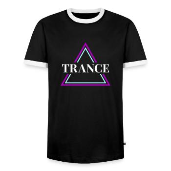 Trance House Party EDM Festival Goa Electro Rave - T-shirt contrasté Homme - noir/blanc - Devant - AI Model Female 172 light (172cm) & AI Model Male 178 light (178cm)