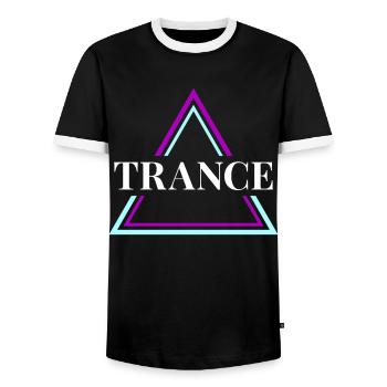 Trance House Party EDM Festival Goa Electro Rave - T-shirt contrasté Homme - noir/blanc - Devant - AI Model Female 172 light (172cm) & AI Model Male 178 light (178cm)