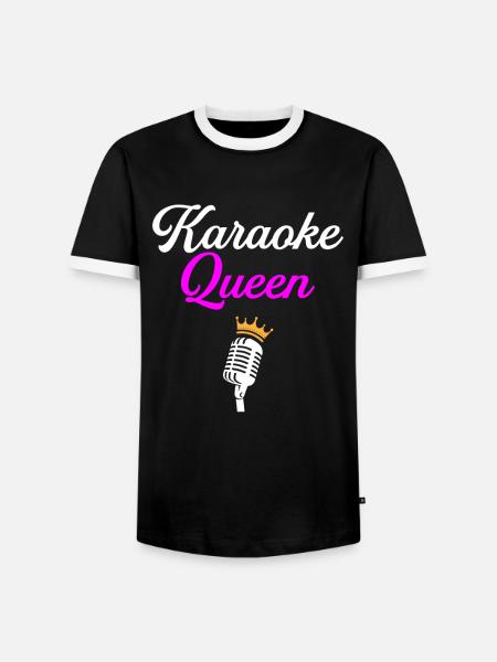 karaoke queen, karaoke - Männer Kontrast-T-Shirt - Schwarz/Weiß
