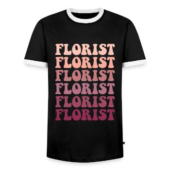 Florist, Flowers Gardener florist - Männer Kontrast-T-Shirt - Schwarz/Weiß - Vorne - AI Model Female 172 light (172cm) & AI Model Male 178 light (178cm)