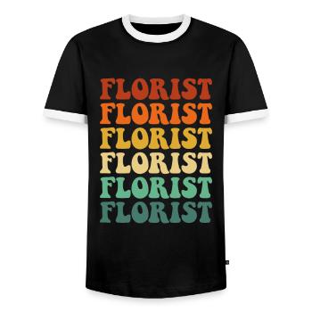 Florist, Flowers Gardener florist - Männer Kontrast-T-Shirt - Schwarz/Weiß - Vorne - AI Model Female 172 light (172cm) & AI Model Male 178 light (178cm)