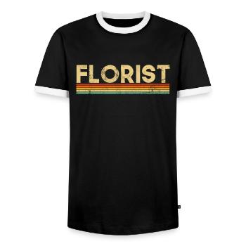 Florist, Flowers Gardener florist - Männer Kontrast-T-Shirt - Schwarz/Weiß - Vorne - AI Model Female 172 light (172cm) & AI Model Male 178 light (178cm)