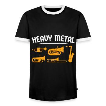Funny Marching Band Brass Player Trompete Posaune - Männer Kontrast-T-Shirt - Schwarz/Weiß - Vorne - AI Model Female 172 light (172cm) & AI Model Male 178 light (178cm)