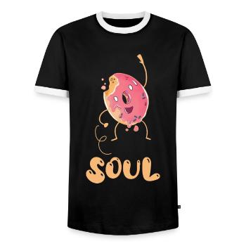 Valentinstags Freundin, Freund, Mann, Frau Partner - Männer Kontrast-T-Shirt - Schwarz/Weiß - Vorne - AI Model Female 172 light (172cm) & AI Model Male 178 light (178cm)