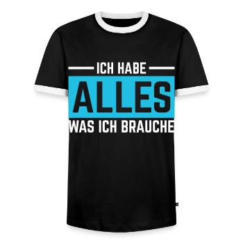 Valentinstags Freundin, Freund, Mann, Frau Partner - Männer Kontrast-T-Shirt - Schwarz/Weiß - Vorne - AI Model Female 172 light (172cm) & AI Model Male 178 light (178cm)