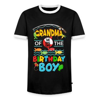 O Fish Ally Une Tenue d’Anniversaire Grand-Dame De Le Bir - T-shirt contrasté Homme - noir/blanc - Devant - AI Model Female 172 light (172cm) & AI Model Male 178 light (178cm)