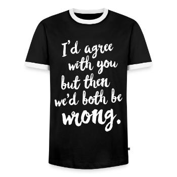 I'd agree with you but then we'd both be wrongatti - Men's Ringer Shirt - black/white - Front - AI Model Female 172 light (172cm) & AI Model Male 178 light (178cm)