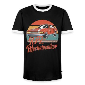 Kfz Mechatroniker Papa Vater Auto Schrauber - Männer Kontrast-T-Shirt - Schwarz/Weiß - Vorne - AI Model Female 172 light (172cm) & AI Model Male 178 light (178cm)