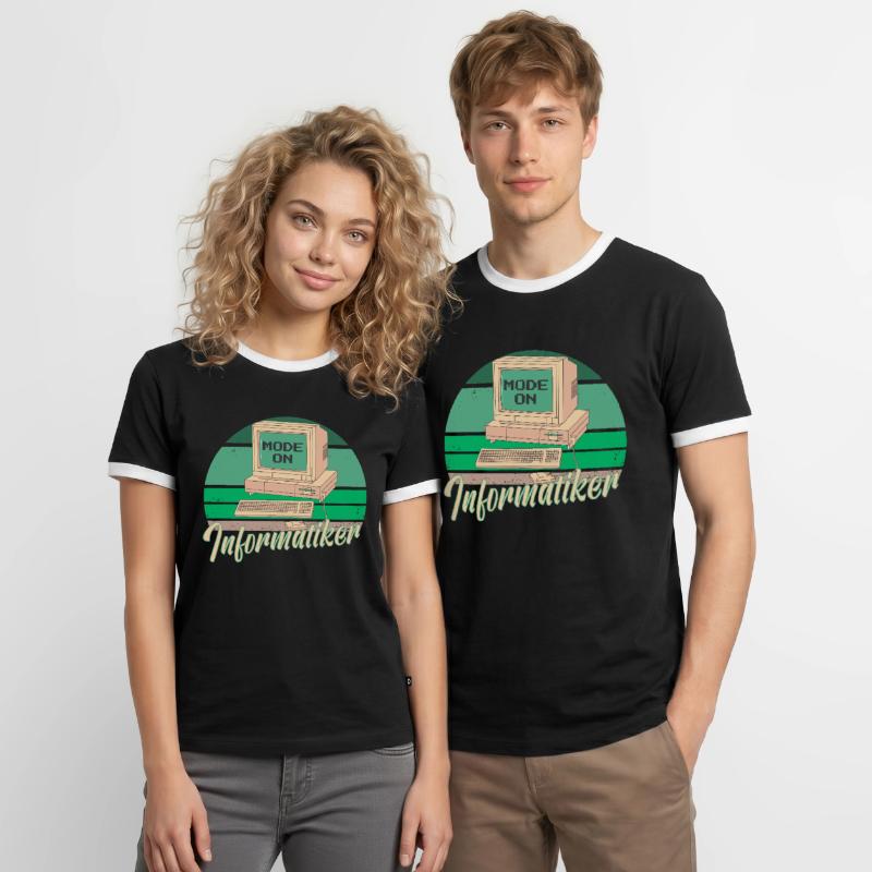 Computer Science Computer Programmer Father Dad Men's Ringer Shirt