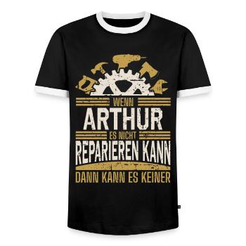 Arthur Name Geschenk Geburtstag - Männer Kontrast-T-Shirt - Schwarz/Weiß - Vorne - AI Model Female 172 light (172cm) & AI Model Male 178 light (178cm)