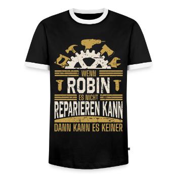 Robin Name Geschenk Geburtstag - Männer Kontrast-T-Shirt - Schwarz/Weiß - Vorne - AI Model Female 172 light (172cm) & AI Model Male 178 light (178cm)