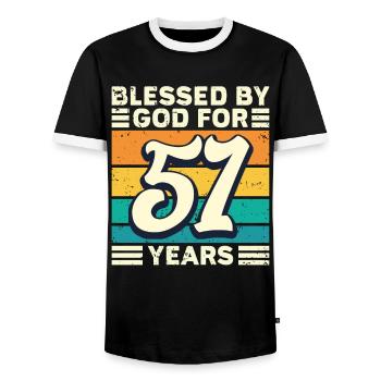 51 années de cadeaux d’anniversaire drôle de dicton - T-shirt contrasté Homme - noir/blanc - Devant - AI Model Female 172 light (172cm) & AI Model Male 178 light (178cm)