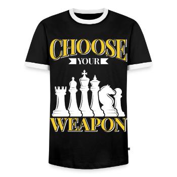 Chess Chess Player Tournament for Clever Minds - Men's Ringer Shirt - black/white - Front - AI Model Female 172 light (172cm) & AI Model Male 178 light (178cm)