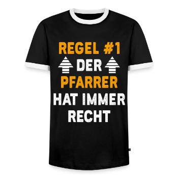 Pfarrer Geschenk Geburtstag Spruch - Männer Kontrast-T-Shirt - Schwarz/Weiß - Vorne - AI Model Female 172 light (172cm) & AI Model Male 178 light (178cm)