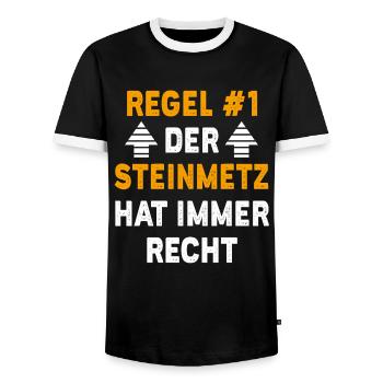 Steinmetz Geschenk Geburtstag Spruch - Männer Kontrast-T-Shirt - Schwarz/Weiß - Vorne - AI Model Female 172 light (172cm) & AI Model Male 178 light (178cm)