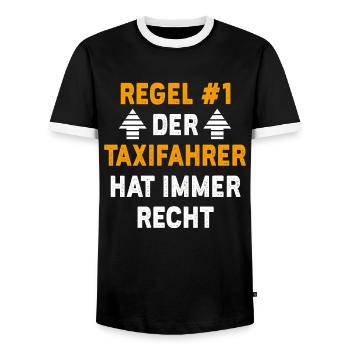 Taxifahrer Geschenk Geburtstag Spruch - Männer Kontrast-T-Shirt - Schwarz/Weiß - Vorne - AI Model Female 172 light (172cm) & AI Model Male 178 light (178cm)
