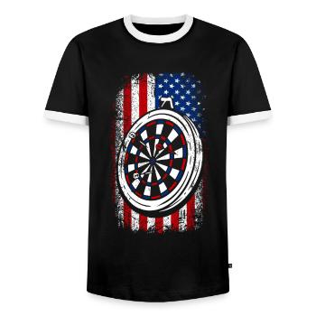 Usa American flag 4th of july Darts - Männer Kontrast-T-Shirt - Schwarz/Weiß - Vorne - AI Model Female 172 light (172cm) & AI Model Male 178 light (178cm)
