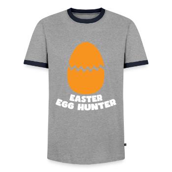 Joyeux lapin de Pâques drôle de jour de Pâques - T-shirt contrasté Homme - gris/marine  - Devant - AI Model Female 172 light (172cm) & AI Model Male 178 light (178cm)