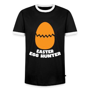 Happy Easter Rabbit Funny Easter Day - Men's Ringer Shirt - black/white - Front - AI Model Female 172 light (172cm) & AI Model Male 178 light (178cm)