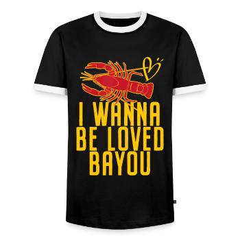 Écrevisse Je veux être aimé Bayou Écrevisse Écrevisse - T-shirt contrasté Homme - noir/blanc - Devant - AI Model Female 172 light (172cm) & AI Model Male 178 light (178cm)