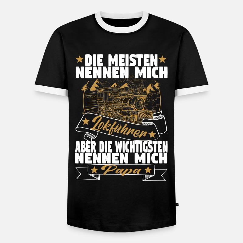 Dampflok Lokführer Eisenbahner Eisenbahn Vater - Männer Kontrast-T-Shirt - Schwarz/Weiß
