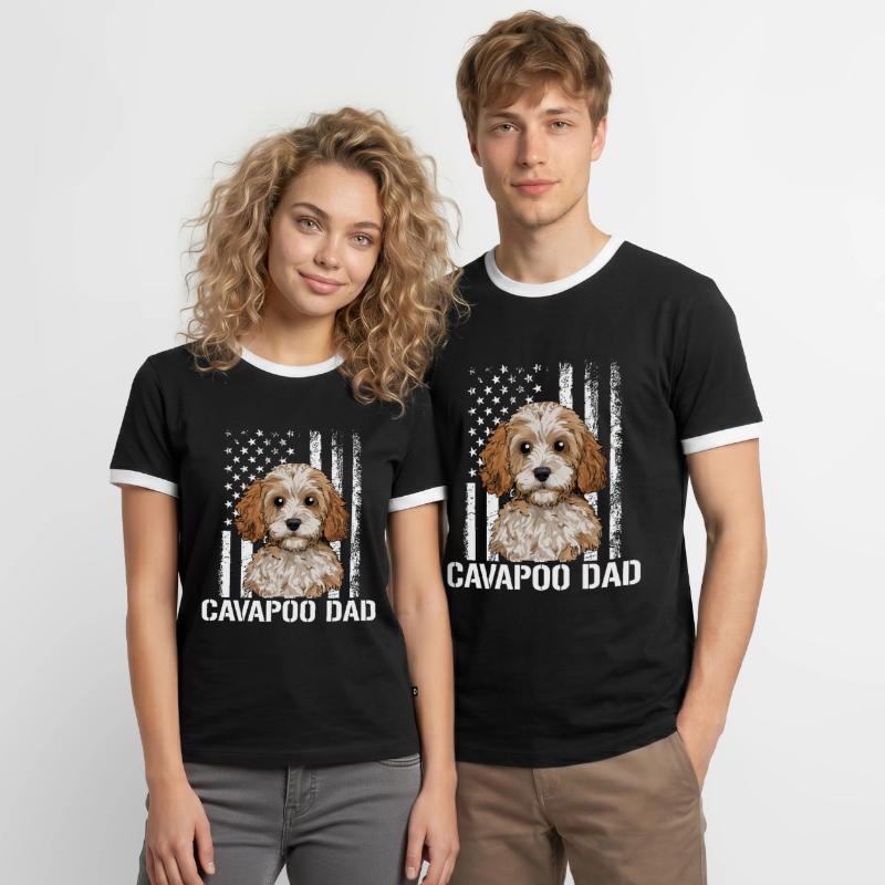 Chien Cavapoo, Cavapoo T-shirt contrasté Homme