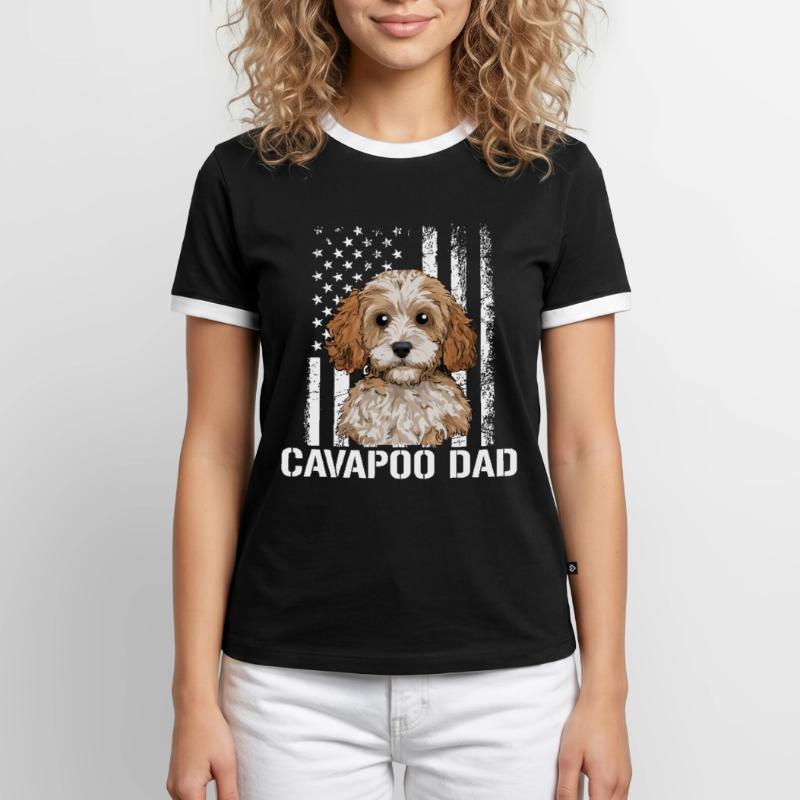 Chien Cavapoo, Cavapoo T-shirt contrasté Homme