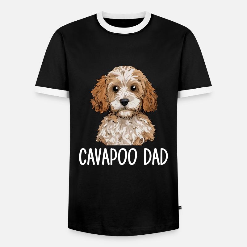 cavapoo dad, cavapoo - Männer Kontrast-T-Shirt - Schwarz/Weiß