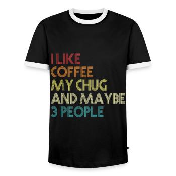 Chug Lover Cadeau Dog Owner Coffee Lover Funny Vinta - T-shirt contrasté Homme - noir/blanc - Devant - AI Model Female 172 light (172cm) & AI Model Male 178 light (178cm)
