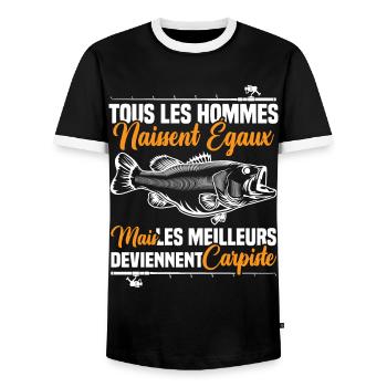Les meilleurs deviennent carpiste - T-shirt contrasté Homme - noir/blanc - Devant - AI Model Female 172 light (172cm) & AI Model Male 178 light (178cm)