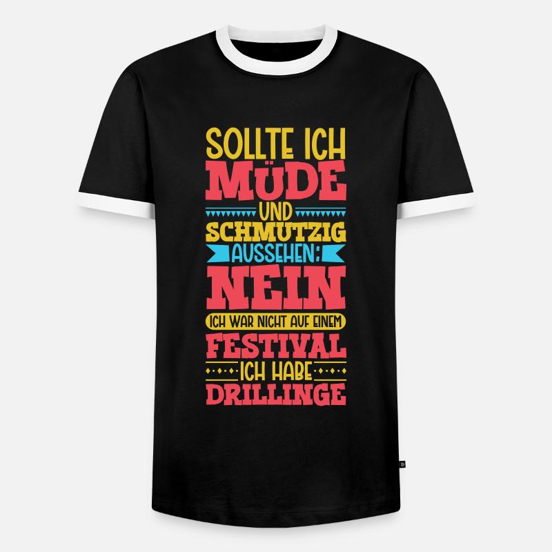 Müde und schmutzig - Drillinge - Männer Kontrast-T-Shirt - Schwarz/Weiß