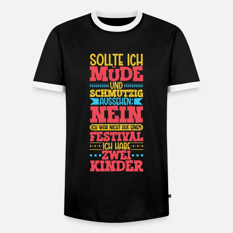Müde und schmutzig - zwei Kinder - Männer Kontrast-T-Shirt - Schwarz/Weiß