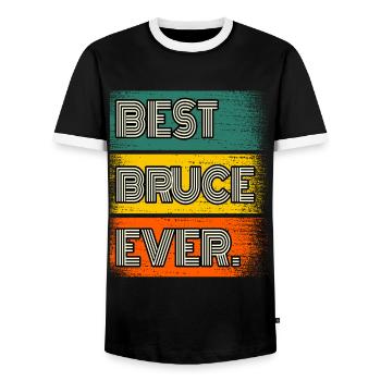 Bruce Nom Cadeau Citation Drôle - T-shirt contrasté Homme - noir/blanc - Devant - AI Model Female 172 light (172cm) & AI Model Male 178 light (178cm)