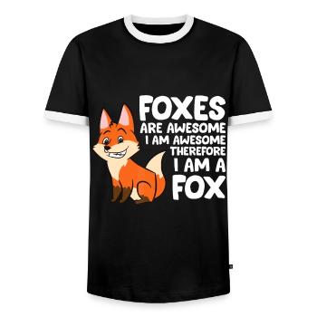 Les renards sont géniaux Je suis génial donc je suis un Fo - T-shirt contrasté Homme - noir/blanc - Devant - AI Model Female 172 light (172cm) & AI Model Male 178 light (178cm)