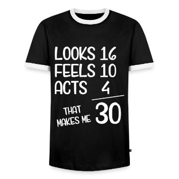 Lustiger 30-jähriger 30. Geburtstag geboren 1992beste 3 - Männer Kontrast-T-Shirt - Schwarz/Weiß - Vorne - AI Model Female 172 light (172cm) & AI Model Male 178 light (178cm)