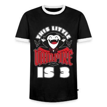Vampire Birthday 3rd Vampire Birthday Party - Men's Ringer Shirt - black/white - Front - AI Model Female 172 light (172cm) & AI Model Male 178 light (178cm)